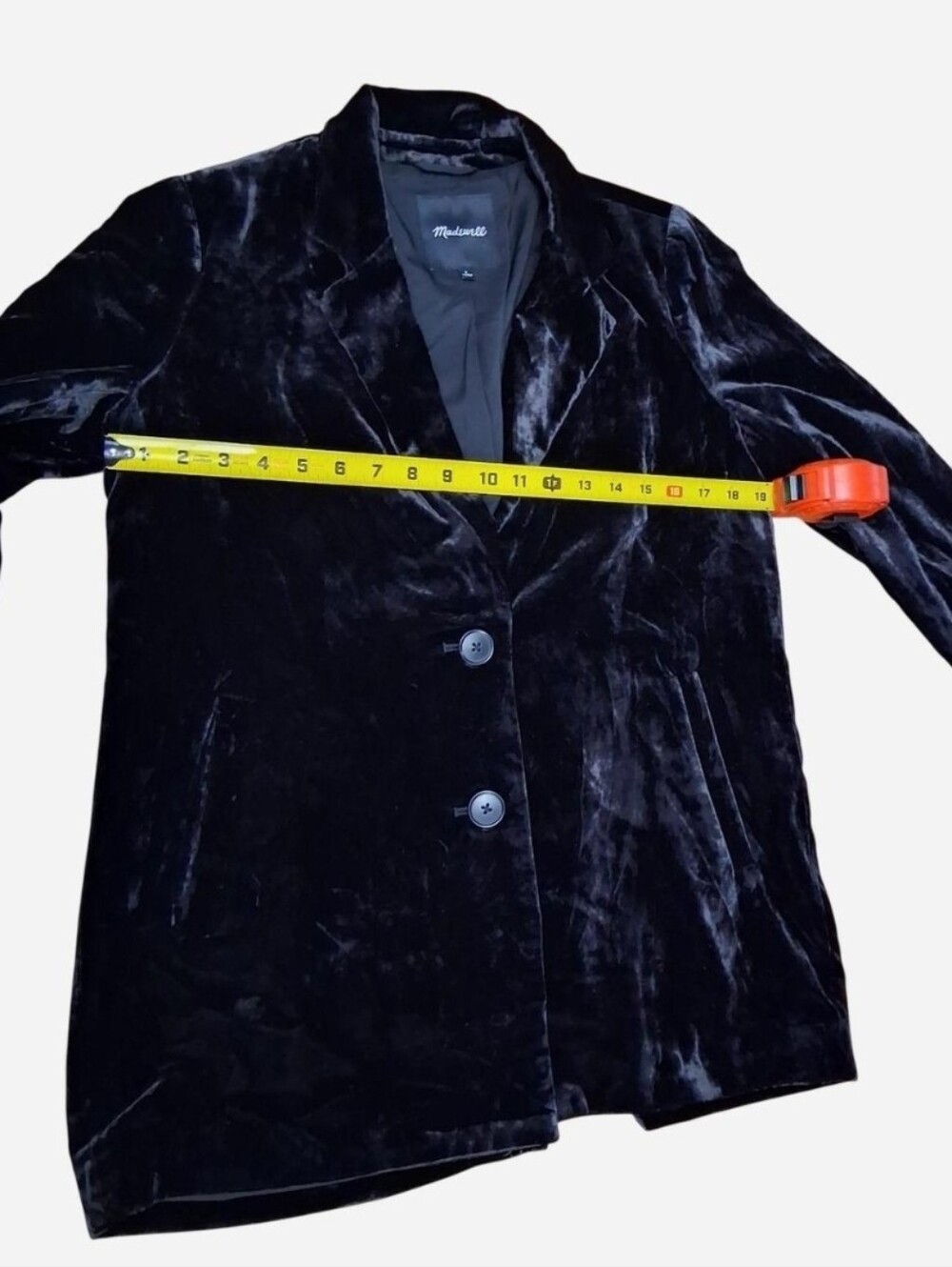 Madewell Oversized Black Velvet Blazer Coat 2 Button Size Small